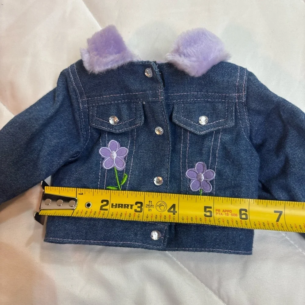 Disney Denim Jacket with Purple Floral Design for 18” doll